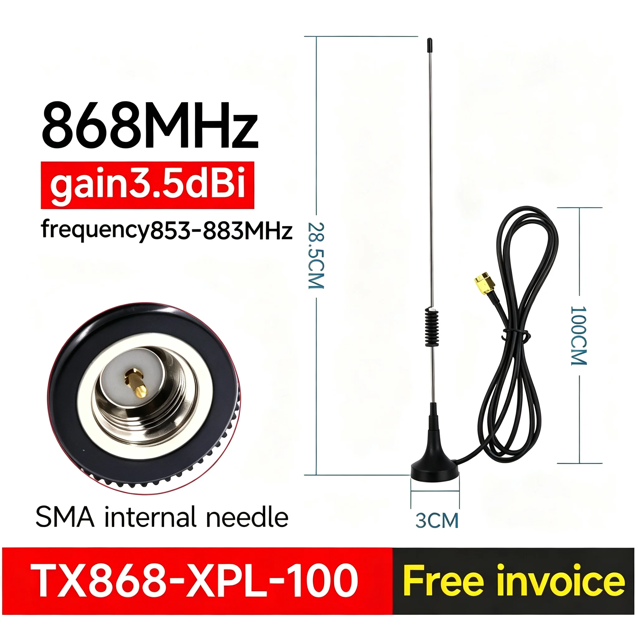 5PCS TX868-JKD-20 TX868-JKS-IPX20 868MHz Antenna Series Rubber Antenna 2-8dBi Sucker Antenna N Male LoRa LoRaWan
