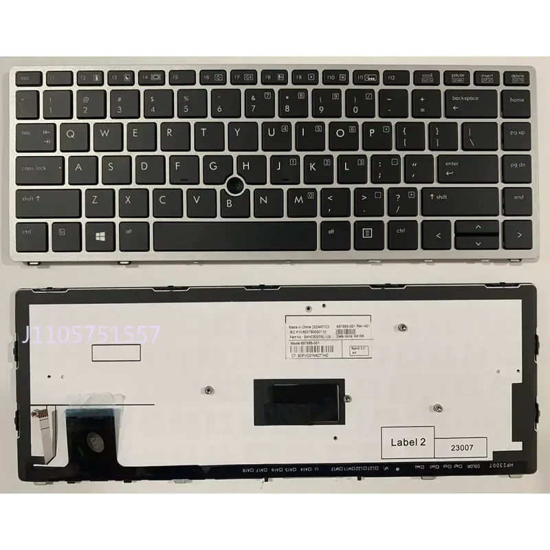 US Laptop Keyboard for HP EliteBook Folio 9470M 9470 9480 9480M