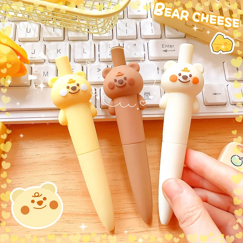 Kawaii student stationery supplies school  Aesthetic Office accessories  gift cute Bear Mini gel pen Pocket pen ballpoint pens