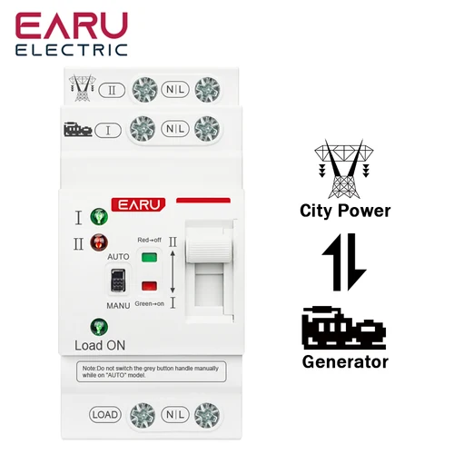 2P 80A AC 230V 50/60Hz ATS Mini interruptor de transferencia automática interruptores selectores eléctricos de doble potencia potencia potencia ininterrumpida carril Din