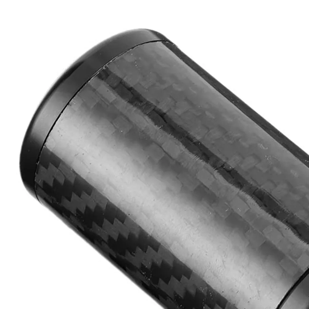 Black Carbon Fiber Gear Shift Knob for Manual Cars Built with Aluminum Core and Compatible with 8mm 10mm 12mm Thread Sizes