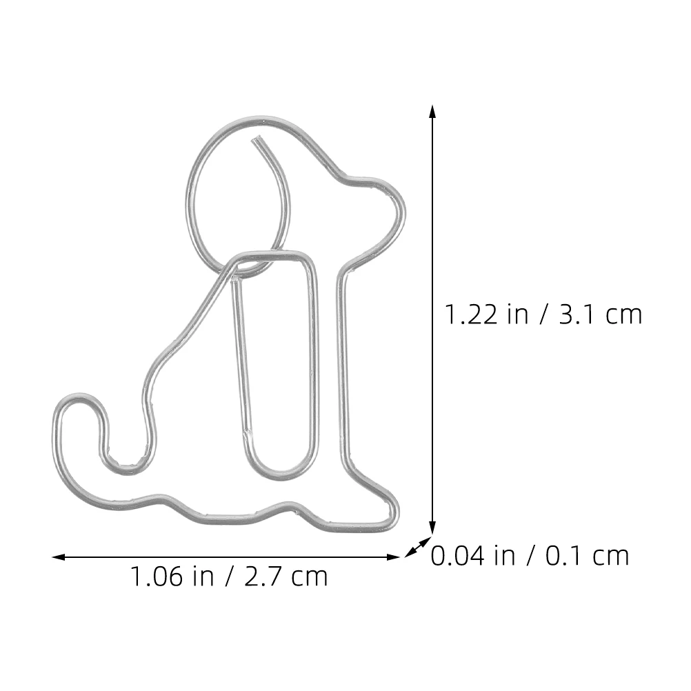 100pcs Sitting Dog Bookmarks Creative Paper Clips for Office Documents Files Notes Metal Small Dog Shaped Colored Unique Desk
