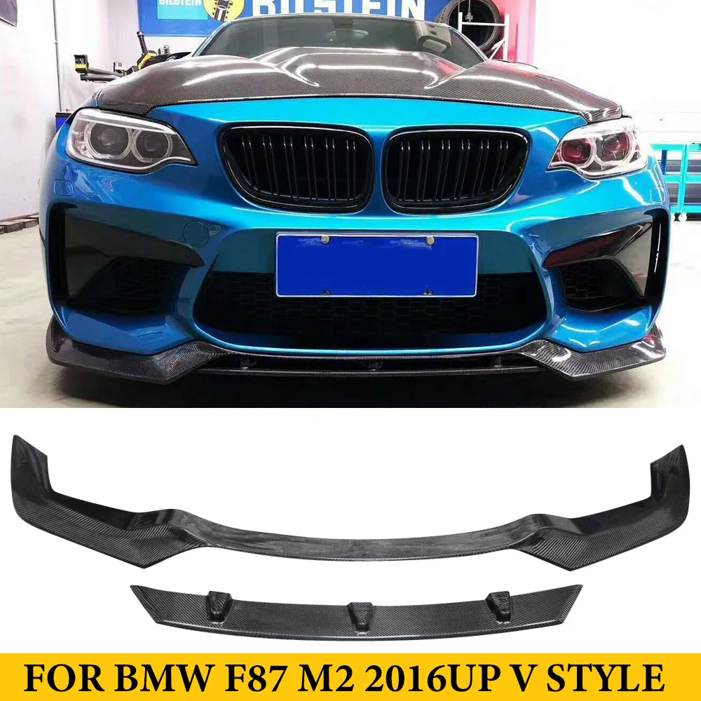 For BMW 2 Series F87 M2 Coupe 2 Doors 2016UP Carbon Fiber Front Bumper Lip Splitters Car Styling