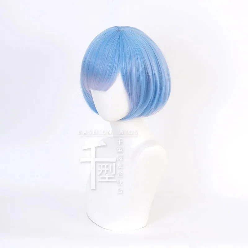 Peluca de Anime para Cosplay, vida en un mundo diferente de Zero Rem, disfraz de Halloween, fiesta, accesorios de disfraz de Ram para mujer, pelo sintético