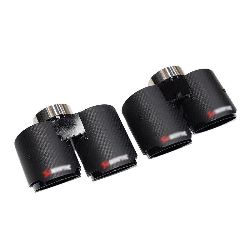 

2020+ For BMW G20 G21 Carbon Fiber Exhaust Pipe AK Logo Muffler 4 Outlet Matte Finish For 320D 330I 330D 330E G22 G26 425I 430I