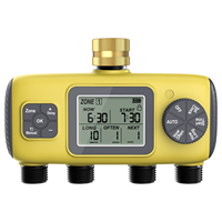 Yieryi 4 Zone Garden Water Timer Auto/Manual Drip Irrigation Controller with Rain Delay 4 Outlet Programmable Sprinkler System