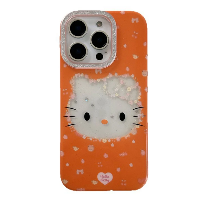 Sanrios Hellokittys الأزهار الجوف جراب هاتف آيفون 17 16 برو ماكس 15 14 13 لطيف للصدمات المضادة للخدش الهاتف قذيفة غطاء #6
