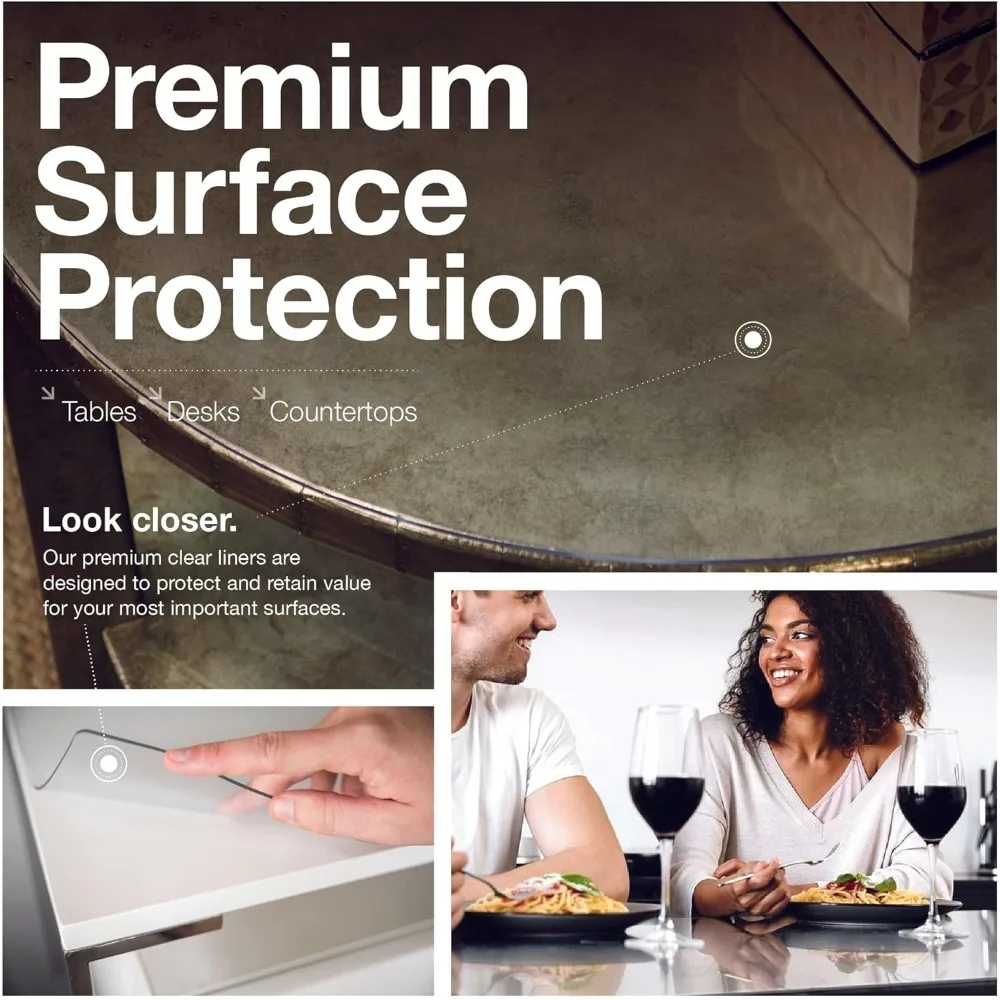 واقي طاولة من الفينيل الشفاف بسُمك 2 مم، مقاس 44 × 78 بوصة، مقاوم للماء، آمن، مصنوع في الولايات المتحدة الأمريكية، قابل للتخصيص