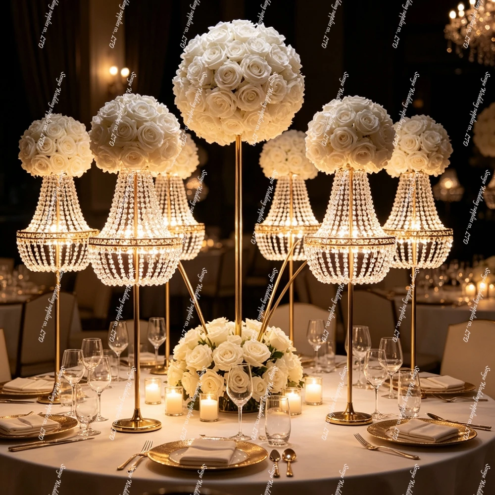 100-120cm  10pcsCustom Hotel and Home Chandelier Stand for Wedding Decorative Ceiling Lamp metal Material for Restaurant and