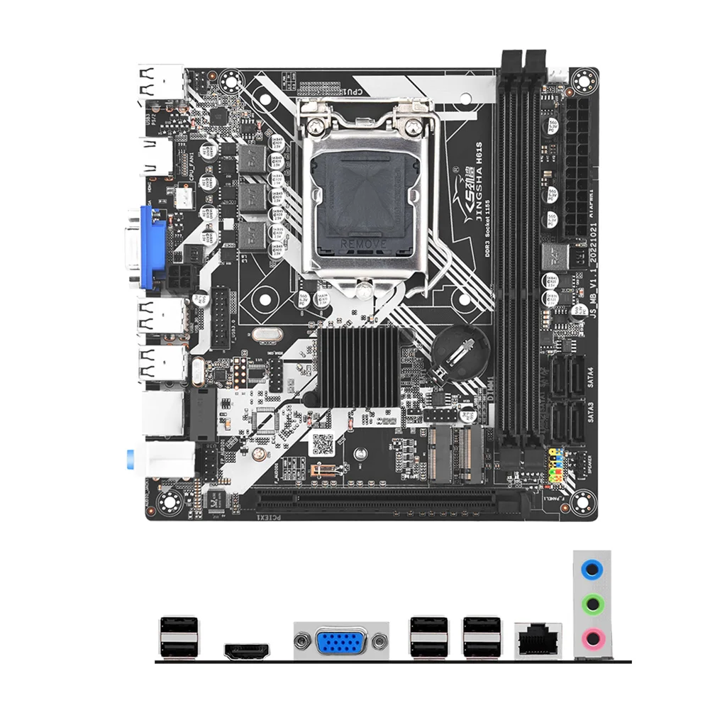 H61S Mini-ITX Motherboard 2*DDR3 16GB LGA 1155 Mainboard 9*USB2.0 4*SATA 2.0 Computer Motherboard Support M.2 NVMe M.2 WIFI+BT