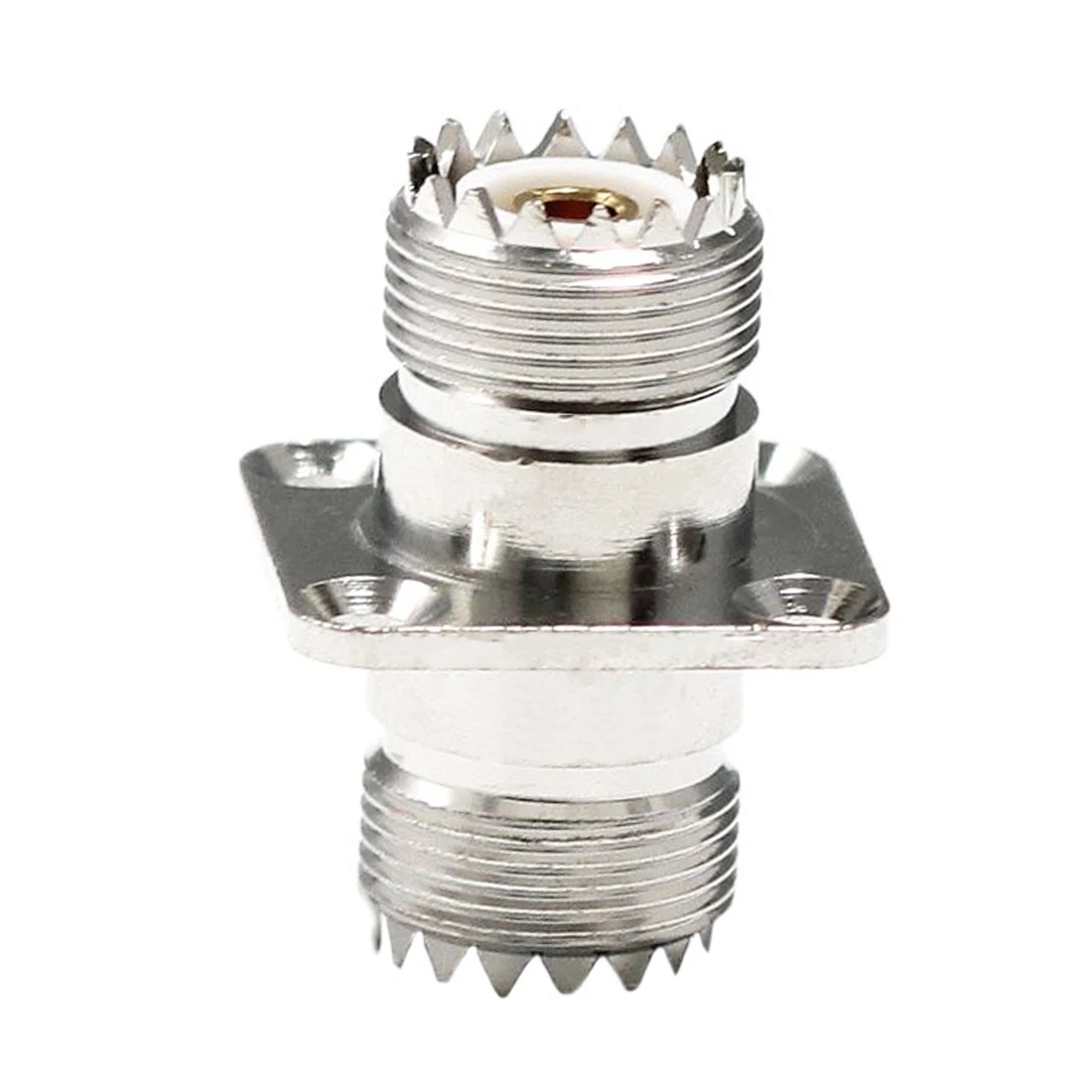 1pc UHF  Female Jack  Switch SO239  RF Coax Adapter Convertor 4-hole Panel Mount Chassis Flange Connector Nickelplated Wholesale