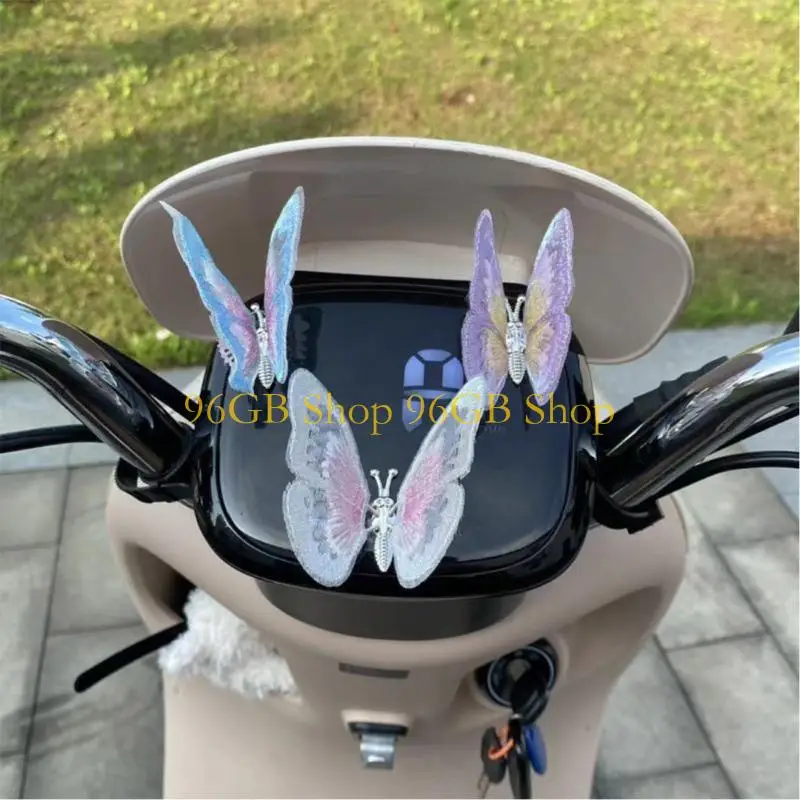 96GB Interactive Wind Responsive Dancing Butterfly Dashboard Ornament With Crystal Wing Safe Rounded Edges ABS Car Interior