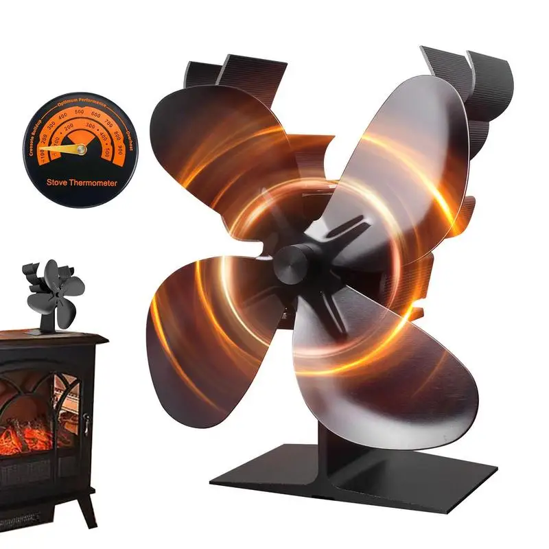 Heat Powered Stove Fan Heat Powered Wood Stove Fan Thermoelectric Thermal Fan Quiet Non Electric Magnetic Thermometers For Wood