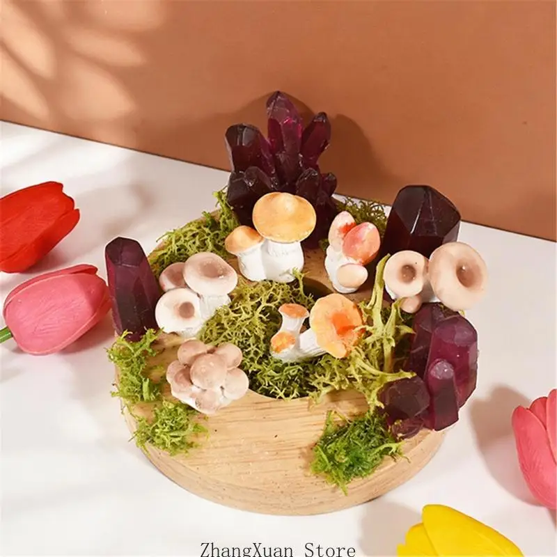 Mushroom Epoxy Casting Mold for DIY Resins Fairys Garden Miniatures Landscape Craft Decors Tiny Mushroom Silicone Mold 3XUF