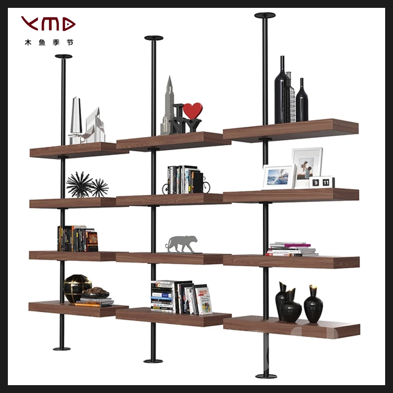 Nordic bookshelf wall mounted multi-layer display design, hanging space saving shelf