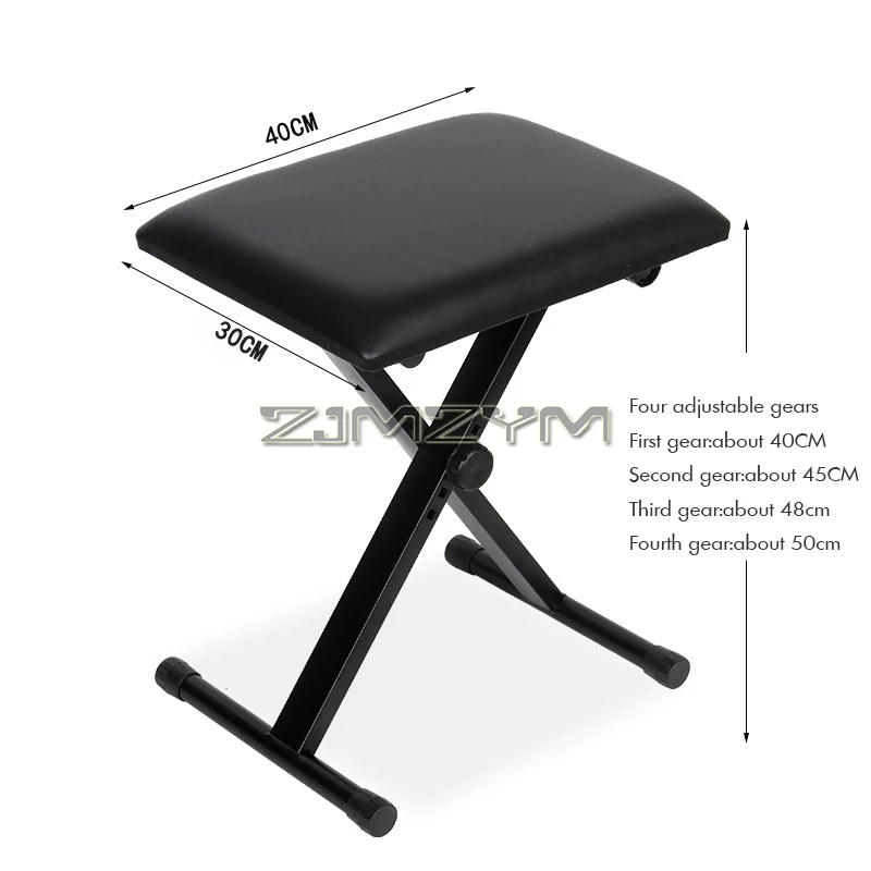 

Foldable Keyboard Bench X-Style Height Adjustable 40-50cm Padded Cushion Piano Stool Bench Keyboard Chair for Keyboards Piano