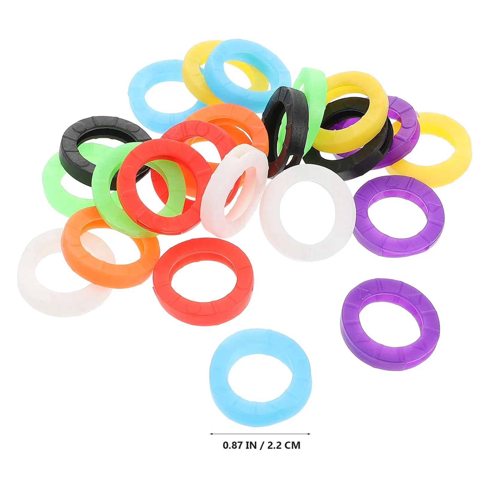 24Pcs Silicone Elastic Key Caps Sleeve Ring Key Identifier Waterproof Dustproof Protective Cover Coding for Keys