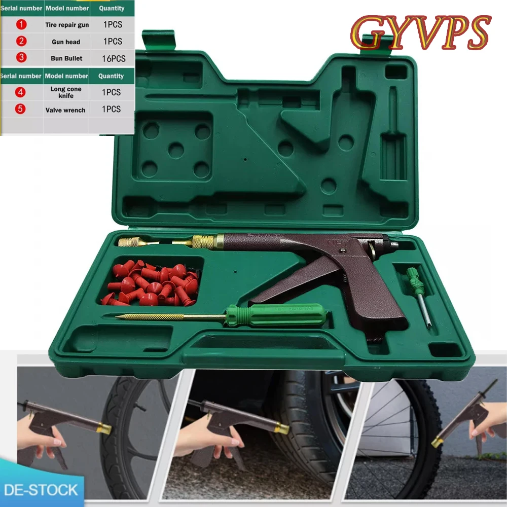 

Auto Bike Tubeless Tire Repair Puncture Professional Repair Kit Vacuum Tire Repair Motorcycle Tire Block Air Leaking Kit Tools