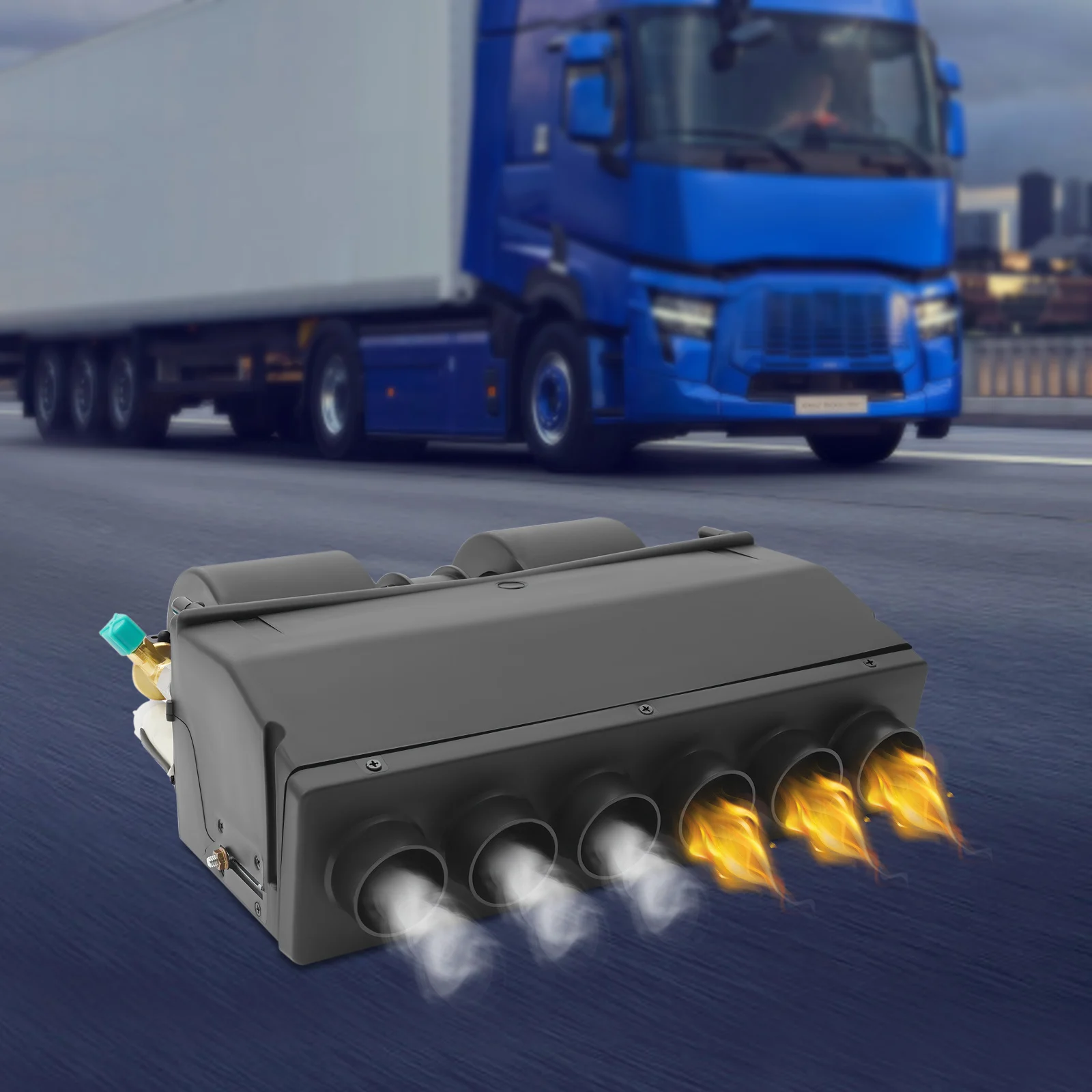 12V 냉온 겸용 에어컨 증발기 3단 속도 3-8 ° 차량 온도 조절용 조절 가능한 65dB 저소음 258CFM