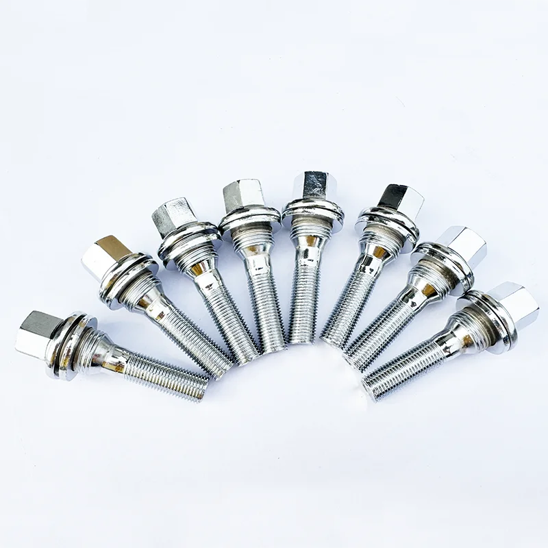 16pcs 12x1.25 Wheel Bolts - High Strength Steel Hex 17mm Hub Centric Wheel Spacer Widen Bolts for Peugeot 206 207 208 308 407 50