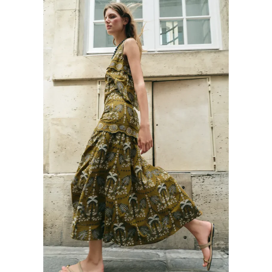 Setelan Mode Wanita Terbaru Mu - Midi Skirt Floral ulasan dan harga