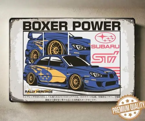 1z, Металлический плакат Subaru Impreza Boxer Power Car — Коллекционный знак — Размер: 20x30 см