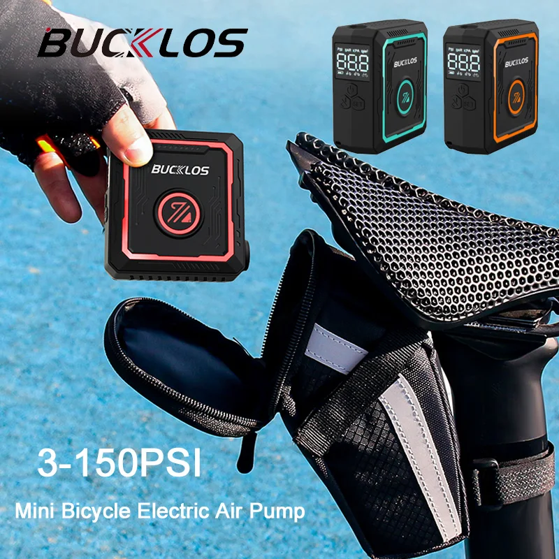 

Воздушный насос BUCKLOS 3-150PSI, электрический насос для накачивания шин, портативный мотоцикл Mtb, дорожный велосипед, накачка шин Schrader Presta, часть клапана