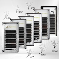 Extensiones de pestañas en forma de W JB Jeyelabeau, pestañas postizas 3D/4D/5D 6D/8D, pestañas postizas de imitación de visón, pestañas prefabricadas, ventiladores de volumen C/D 0,07