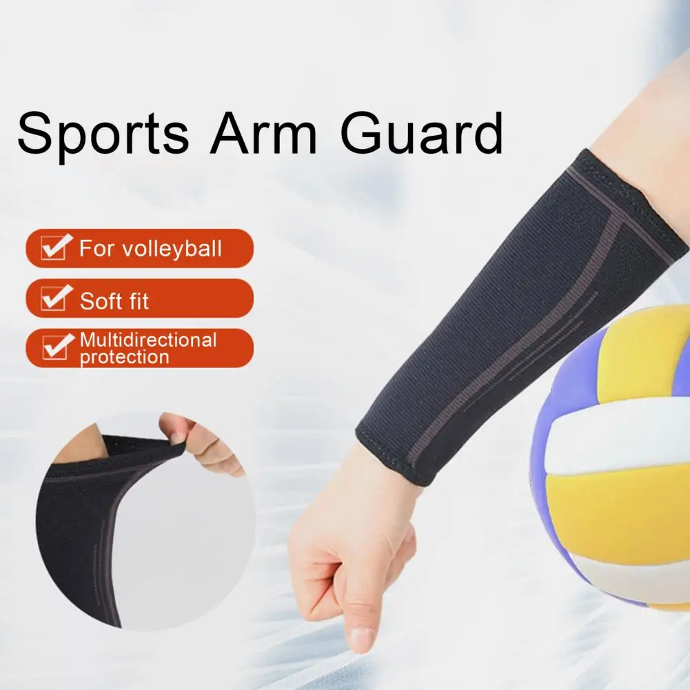 

1 Pair Volleyball Arm Guard Sleeves Sweat-absorbing Breathable Soft Nylon Sleeves Pressurized Sports Arm Protective Gear