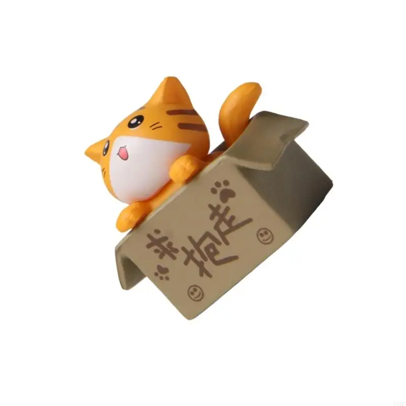 2025 New Animated Cats PVC Decoration with Open Mouth Design Dashboard Statue for Vehicle Office & Bedroom Styling Accent