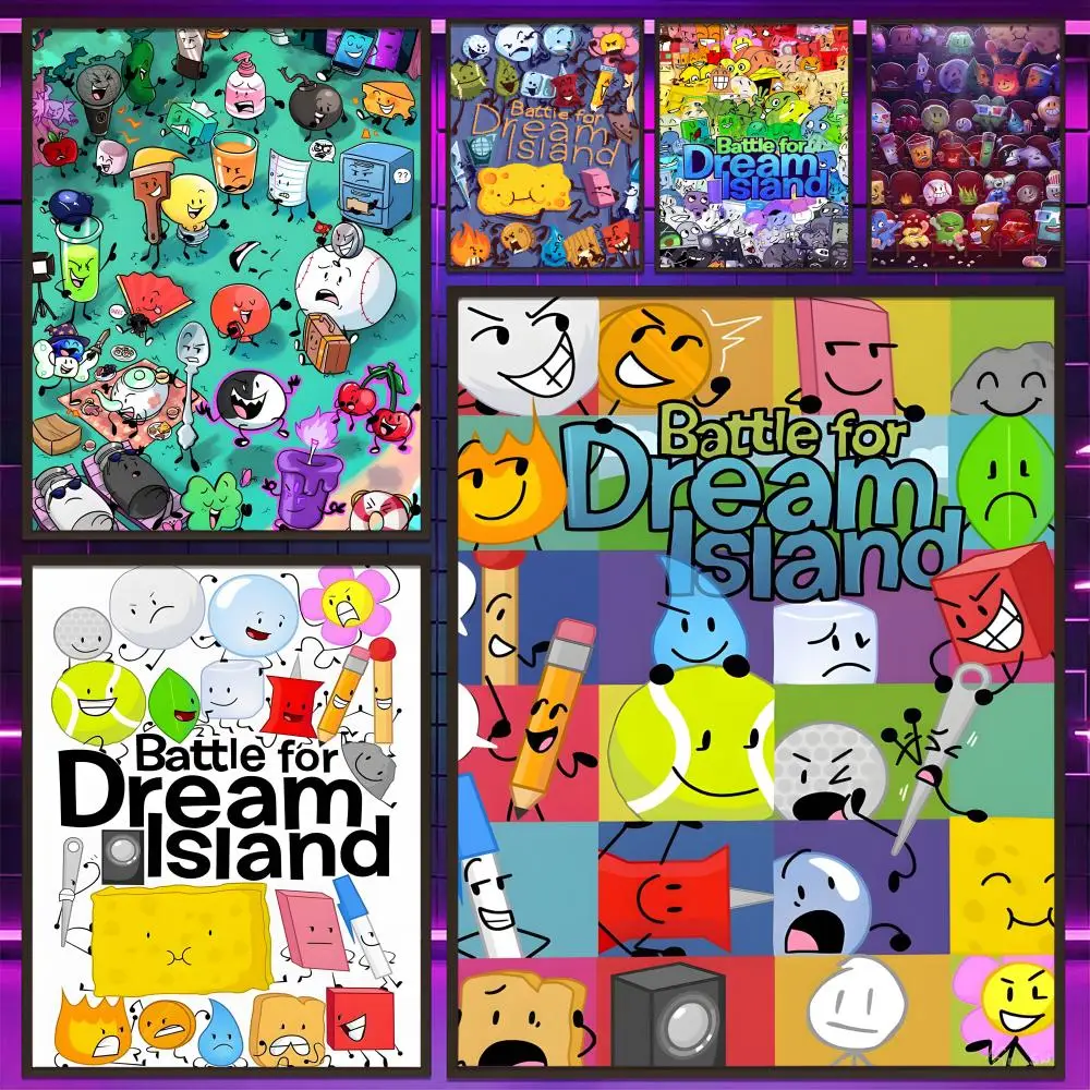 bfdi B-Battle for Dream Island Poster Versatile HD Waterproo