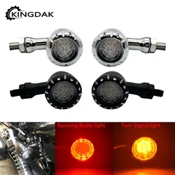 Motorcycle LED Turn Signals Indicators Flashing Blinker 12V Brake Lights Lamp Fit  For Harley Sportster Dyna Cafe Racer Bobber