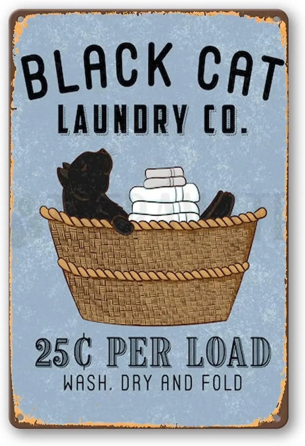 

Black Cat Laundry, Vintage Bar Decoration Metal Tin Signs Poster Pub Metal Plat home room motorcycle garage wall decor posters