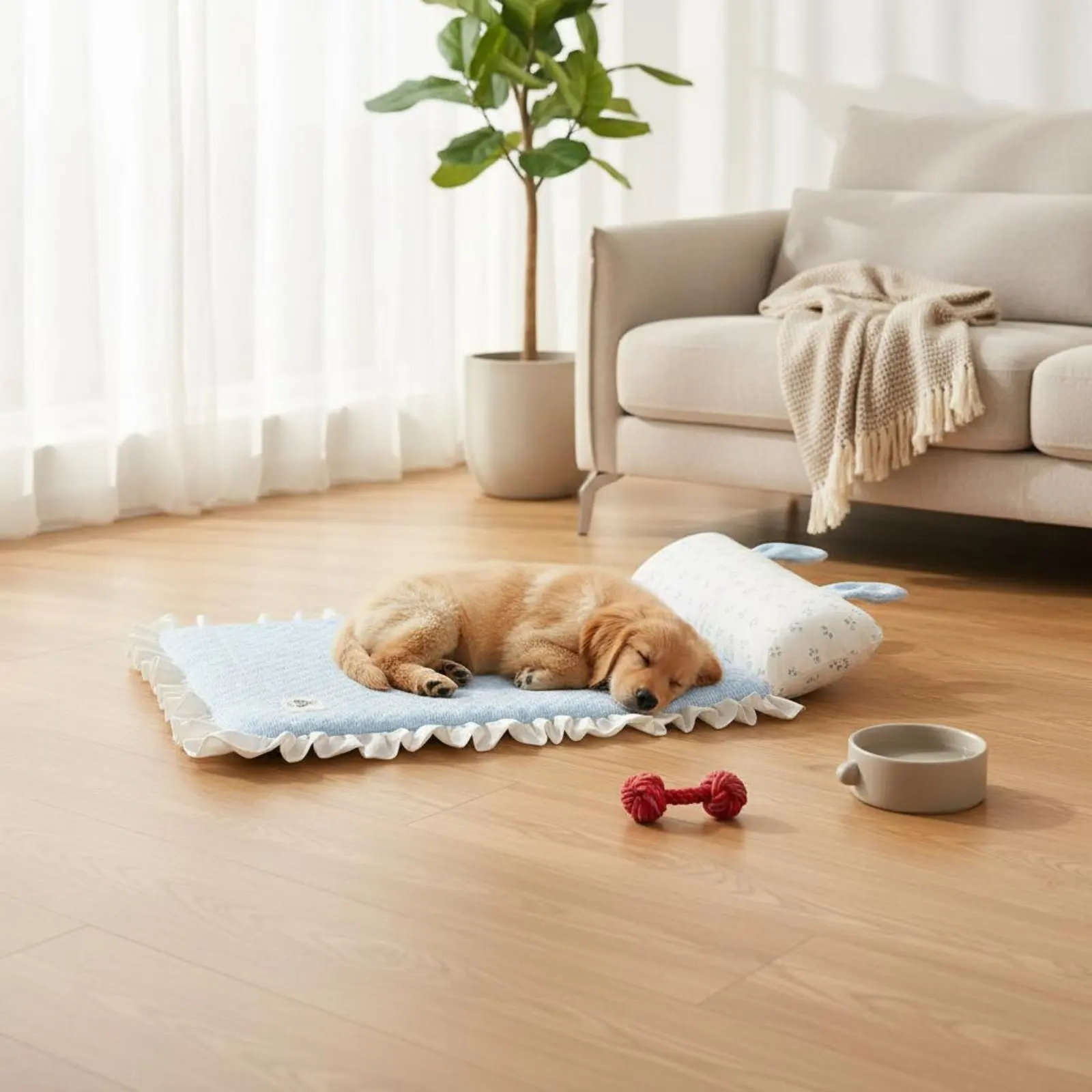 

Dog Cooling Mat Cute Ear Pillow Feline Cooling Mat Summer Pet Cushion Soft Breathable for Small Dogs, Hot Weather