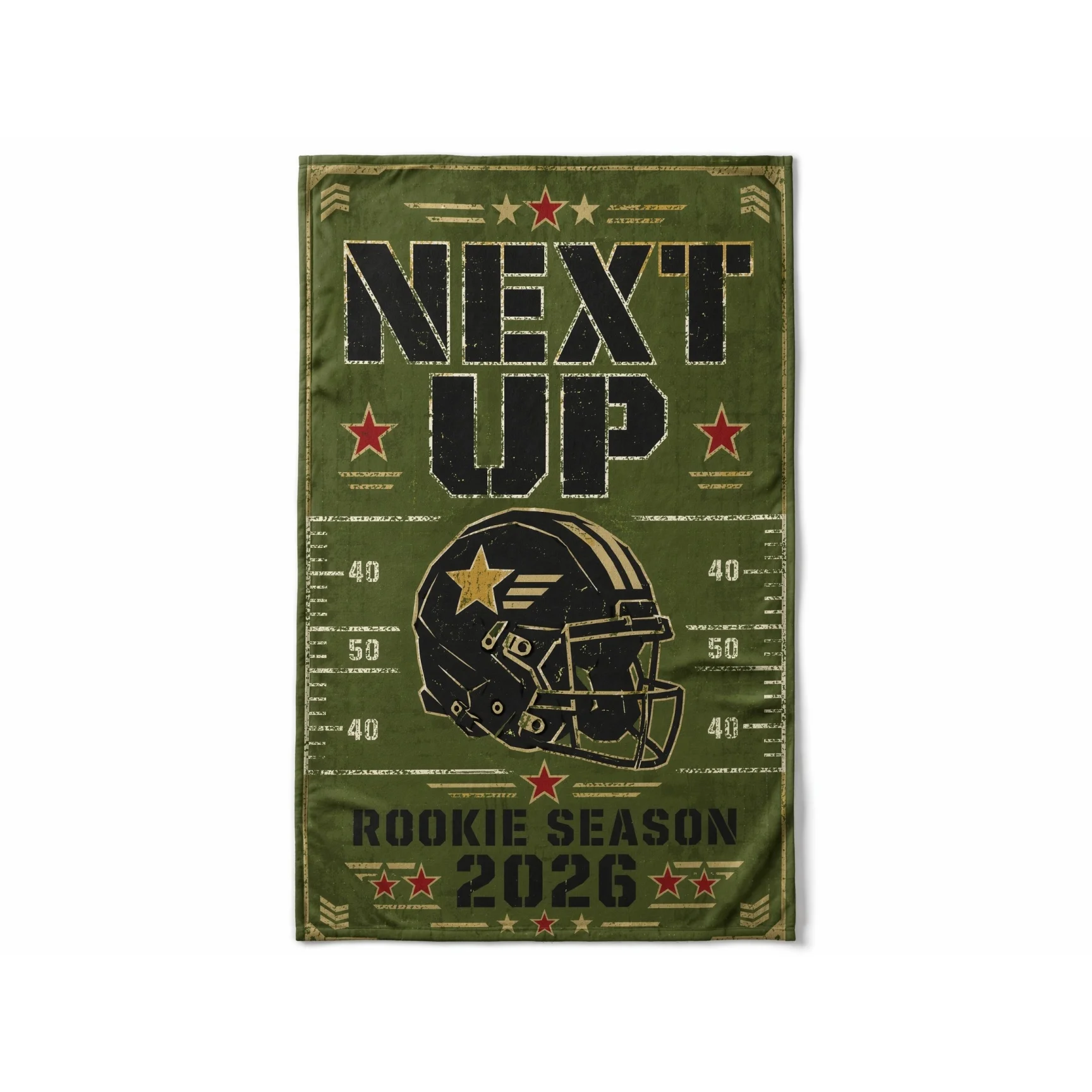 Army Green Rookie Football Retro Print Beach Towel, Suitable For Beach, Swimming Pool, Vacation, Unique Holiday Gift - view 6
