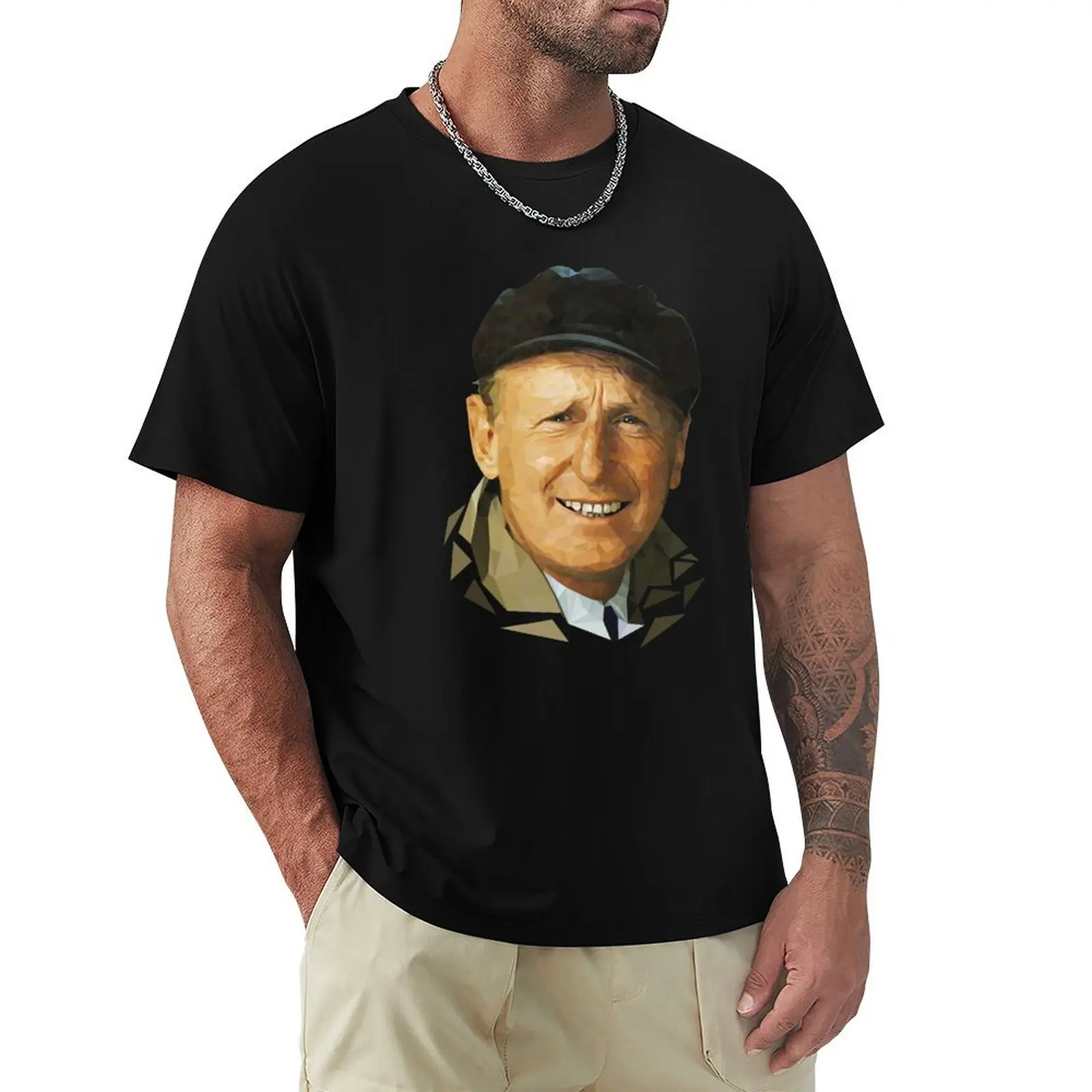 

Bourvil Mosaic Portrait T-Shirt rapper graphic tees funny costumes summer tops anime t shirts t shirt men 100℅ cotton