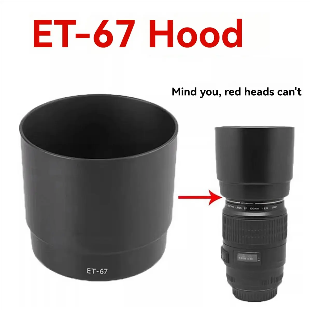 【~ New Y24A】Camera Cylinder Bayonet Lens Hood Shade Replace ET-67 for EF 100mm F/2.8