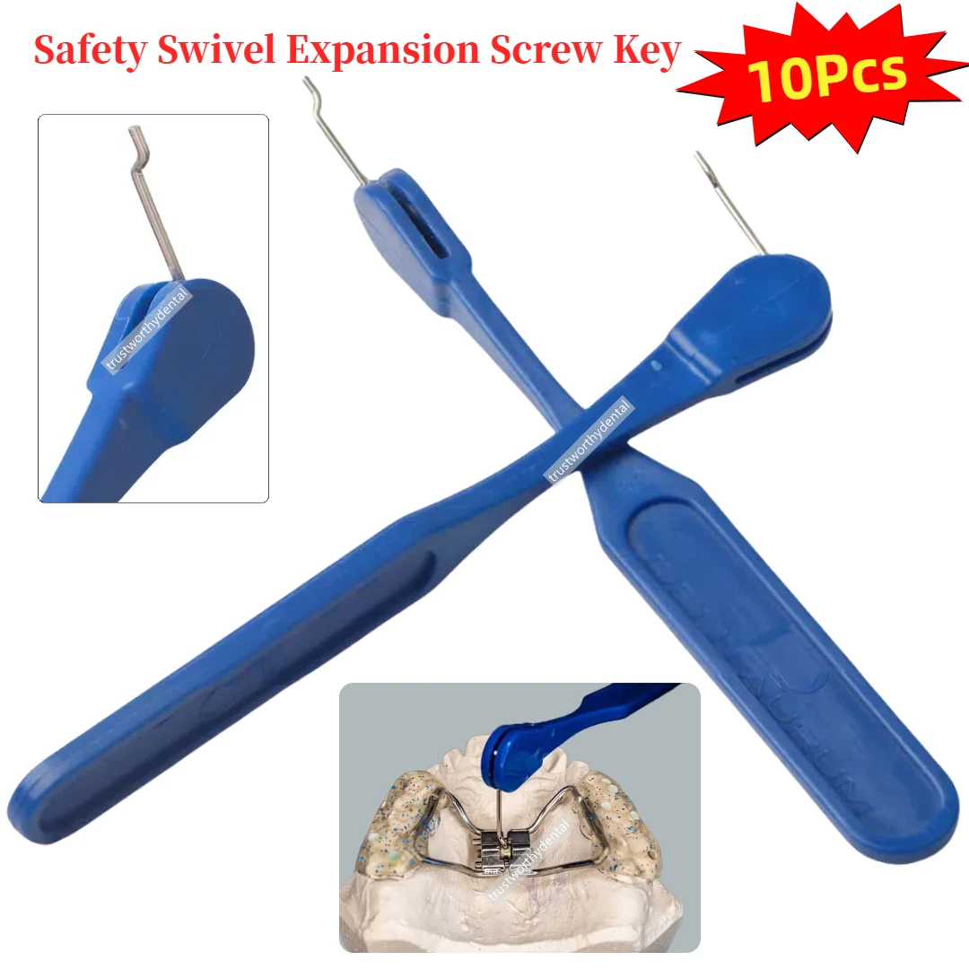 

10Pcs Dental Safety Key Palatal Expander Swivel Key Blue Fits Dentaurum Screw Key Rapid Orthodontic Rapid Adjustment