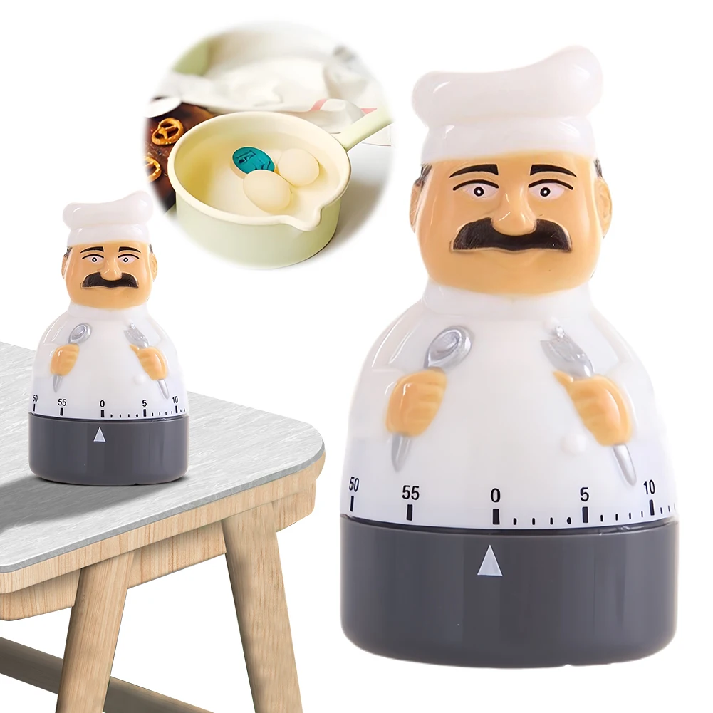 

Countdown Electronic Timer Cartoon Chef Shaped Kitchen Timer Kitchen Cooking Baking Time Reminder for Cooking Baking Frying
