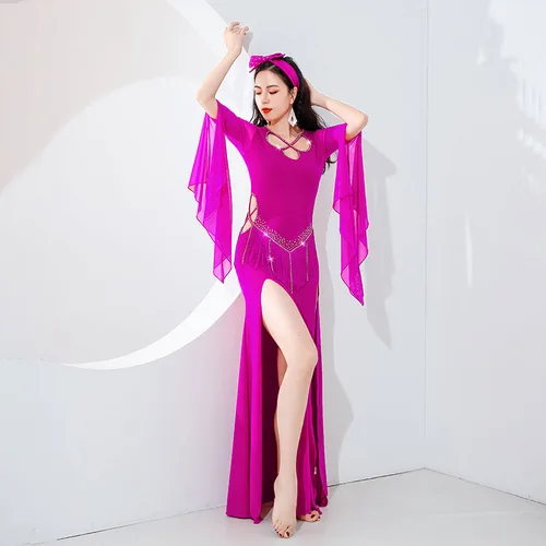 Imagen 2 del producto Ropa de actuación profesional de danza del vientre, bata de taladro caliente, vestido de danza Oriental de Israel, nuevo