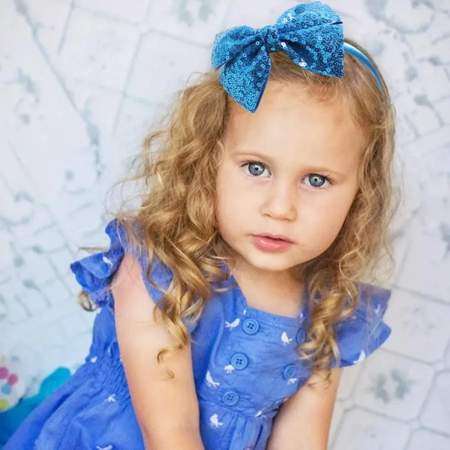 عصابة رأس على شكل فيونكة شعر من الترتر اللامع للفتيات والأطفال الصغار - إكسسوار شعر أنيق لطيف على طراز بوتيك للارتداء اليومي ووقت اللعب #2