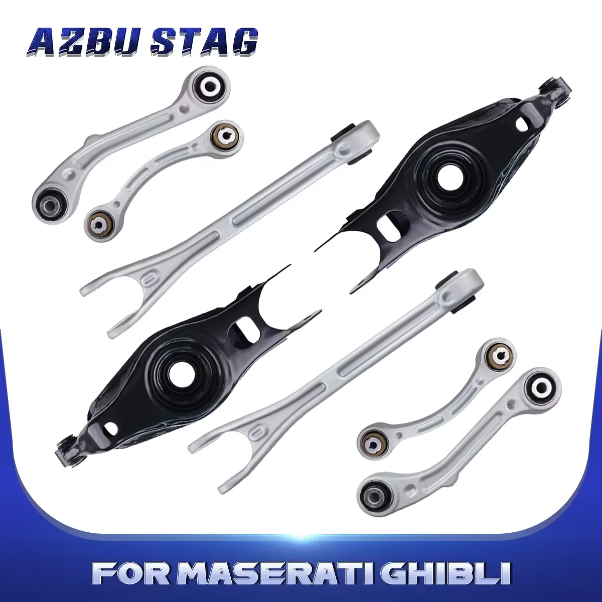 

AzbuStag 8Pcs Rear Lower Control Arm Left Right Suspension Kit for Maserati - GHIBLI III M157 Automotive -Quattroporte 2013-2018