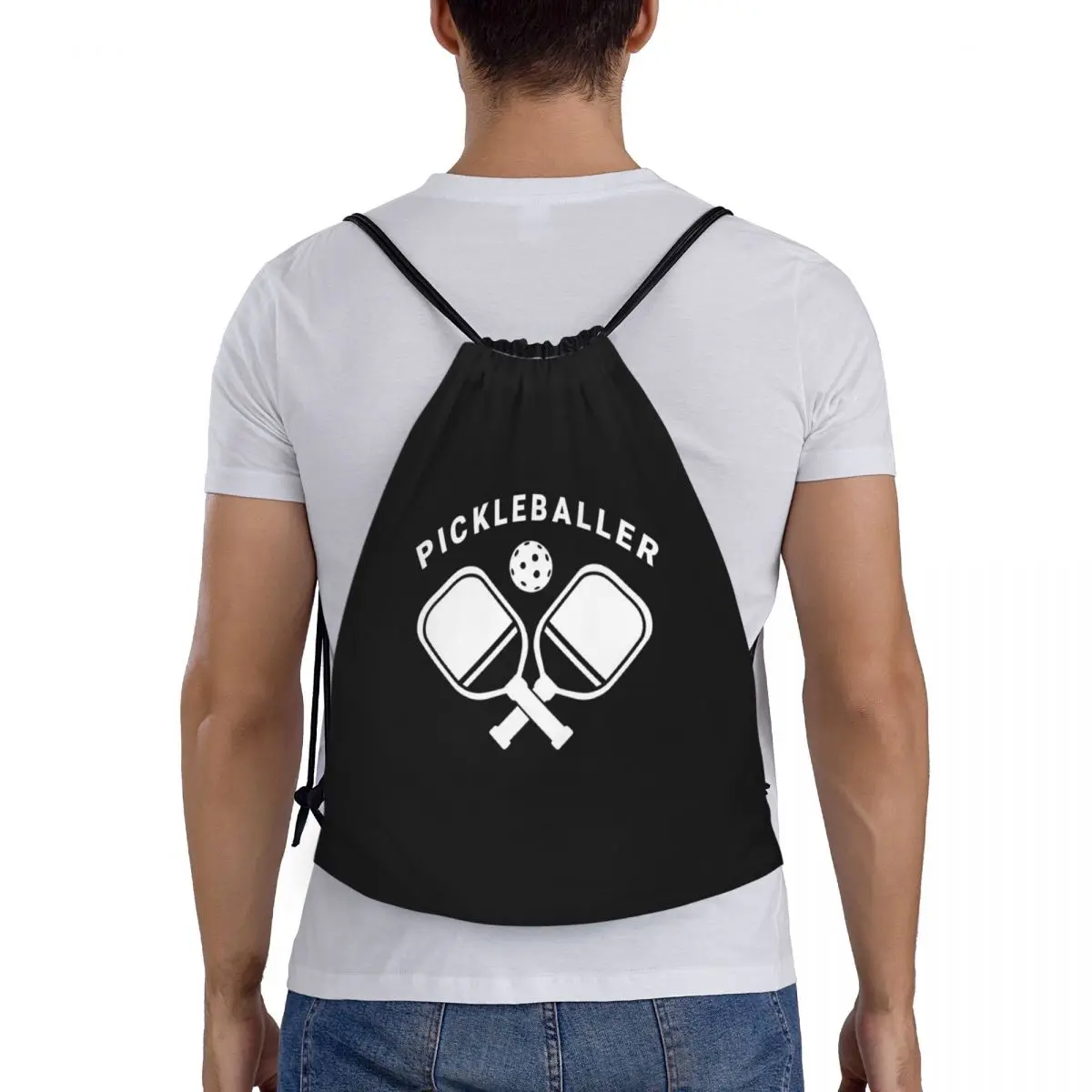 

Fun Pickleball Apparel Pickleballer Backpacks Casual Drawstring Bundle Pocket Storage Bag Book Bags for Man Woman Students