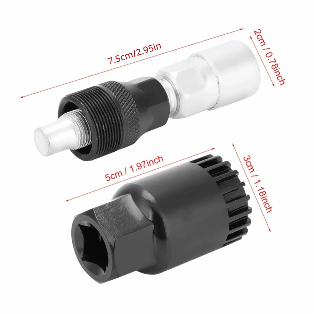 1 مجموعة الكربون الصلب الدراجة كرنك النازع الشظية + الأسود الثقيلة دراجة أداة إصلاح قوس أداة إزالة الصواميل صيانة الدراجة #3