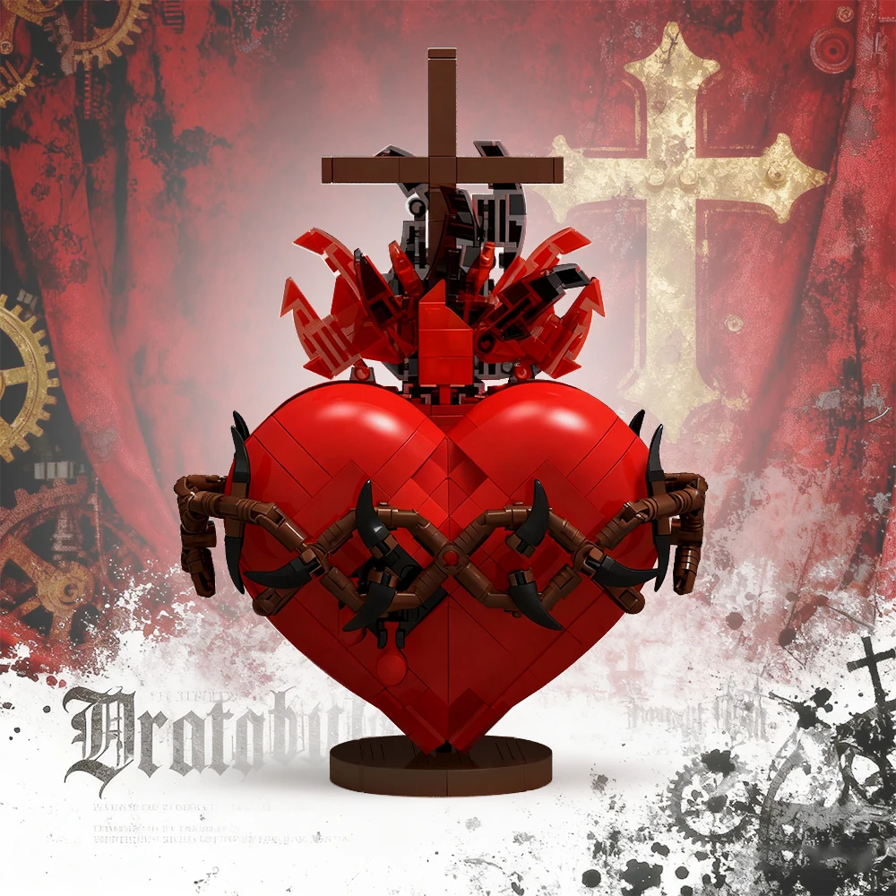 

548 шт. строительные блоки «Священное сердце Иисуса», христианский декор из Библии с крестом, религиозный подарок для взрослых, сувениры для пасхальной вечеринки