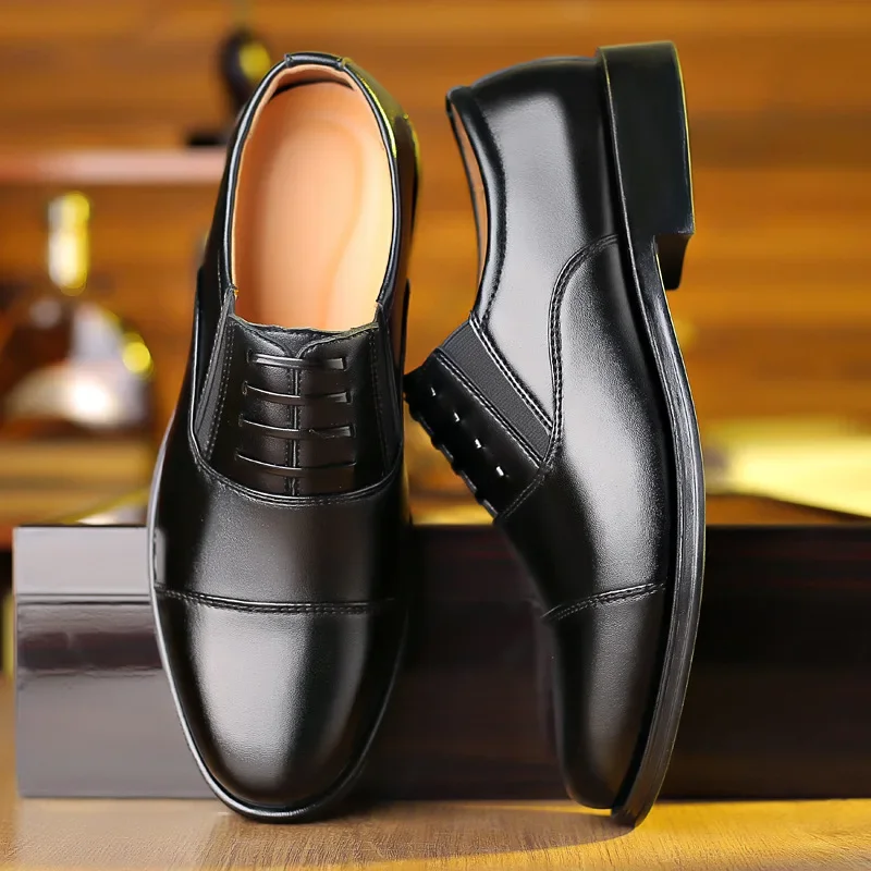 Mens Formal Leather Shoes Slip on Dress Wedding Casual Flats Luxury Walking Oxfords Office Work Zapatos Para Hombre Plus Size