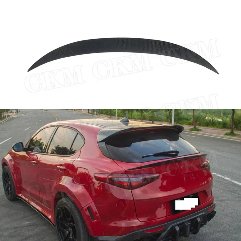 

Carbon Fiber Rear Spoiler For Alfa Romeo Stelvio Spoiler 2017 2018 FRP Trunk Boot Trim Middle Wings Car Styling