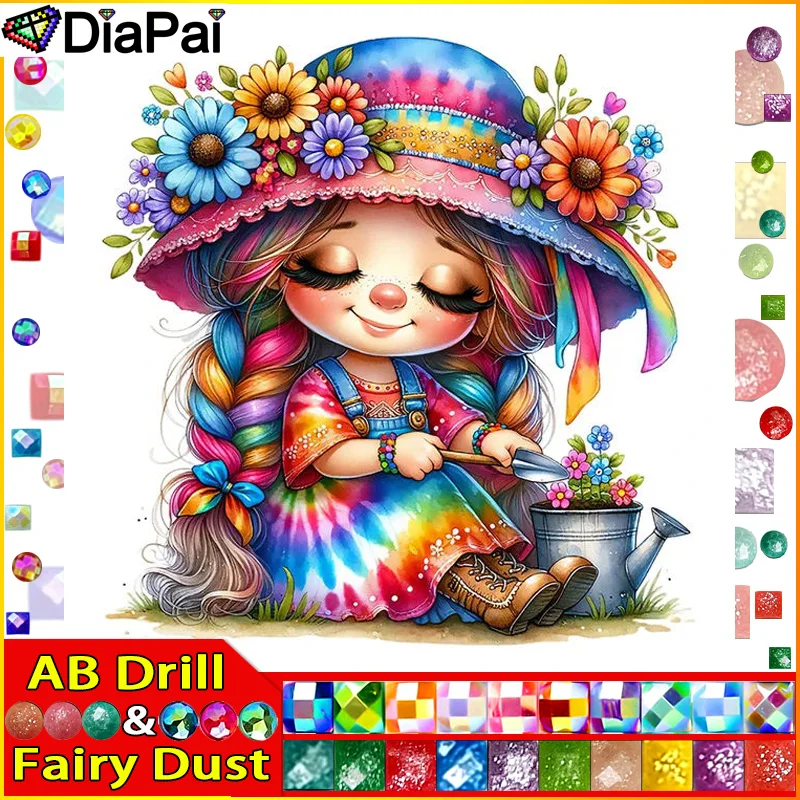 DIAPAI Fairy Dust AB 5D Diamond Painting Full Drill Diamond Embroidery