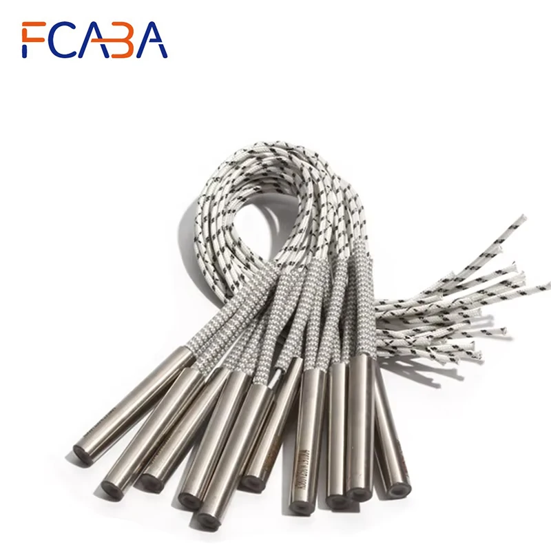 FCABA 2PCS 14mm 50~60mm 316 Stainless Steel Tubular Heating Pipe Cartridge Heater 300W/310W/330W/340W Electric Element