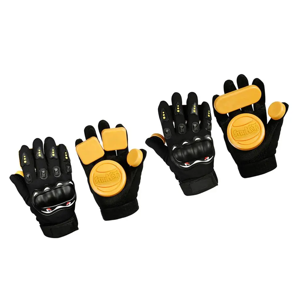 Skateboard Gloves with Sliders Breathable Polyester Slide Gloves with Removable Pucks for Longboarding Protection